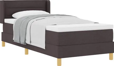 Produktbild von vidaXL Boxspringbett mit Matratze Dunkelbraun 190 x 90 cm Stoff
