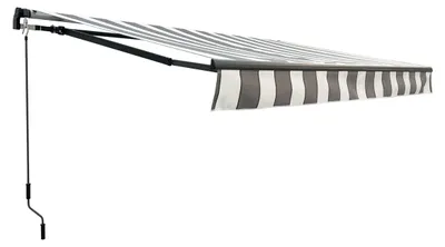 Produktbild von Gelenkarmmarkise INSBRUK 300x200cm Grau-Weiß Polyester | Balkonmarkise Gelenkmarkise für Terrasse/Balkon Sonnenschutz