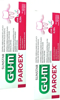 Produktbild von 2x  GUM Paroex 0,12% CHX  Zahnpasta (2x75 ml)