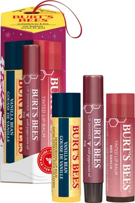 Produktbild von Burts Bees Mistletoe Kiss Gift  Red Lippenpflegestiftset (3er Set) 500637