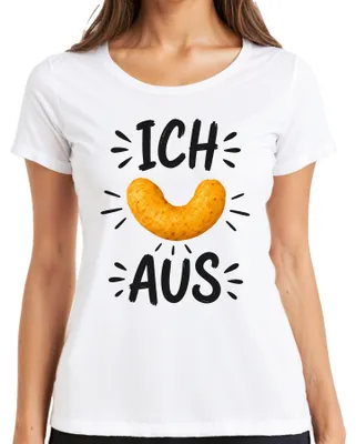 Immagine prodotto di Maglietta da donna, colore bianco, taglia S, con scritta "Faccio impazzire per le arachidi", stile divertente e sarcastico, motivo: mais