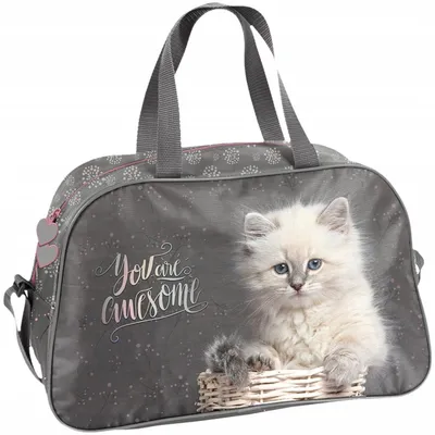 Produktbild von Paso PP24AW-074 Kinder Sporttasche mit Katzenmotiv für Mädchen
