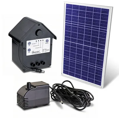 Produktbild von CLGarden NASP5 Solar Teichpumpe mit Akku 1100 l/h Springbrunnenpumpe mit 22W Solarpanel, LED & Timer für Gartenteich, Wasserspiel & Bachlauf