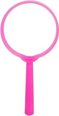 Image de Loupe à main avec manche en plastique - Loupe de lecture portable - Loupe de lecture pour élèves et enfants - Rose.