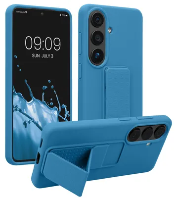 Produktbild von kwmobile Handyhülle für Samsung Galaxy S26 Hülle - TPU Silikon Case mit Fingerhalter und Stand - Schutzhülle Cover in Karibikblau, KI-generiertes Bild