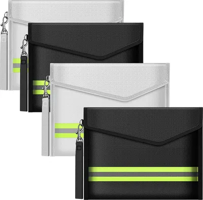 Produktbild von Feuerfeste Tasche und Geldbörse - brandsicher - 4 Stück - 20 x 14 cm