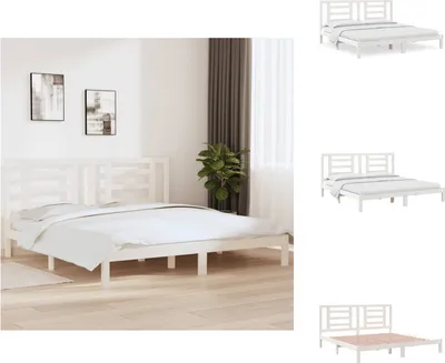 Obrázek produktu pro vidaXL Postel z masivu borovice bílá 200x200 cm - Postele a rámy postelí