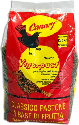 Produktbild von Kanarienvogel, VIGORPAST, 1 Packung à 3 kg, Futter für insektenfressende und frugivore Vögel, klassisches Weichbrei, hohe Qualität, Futter für Amsel, Singdrossel, Wacholderdrossel, Maisdrossel, Rotdrossel, 3 kg