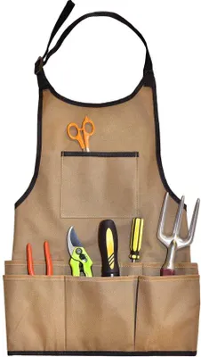 Immagine prodotto di Ibenzoa® – Grembiuli da giardinaggio multifunzionali, ideali per giardino, cucina e officina, con cinturino regolabile per il collo, 14 tasche, dimensioni approssimative 60x59 cm, cintura in vita, resistenti alle intemperie