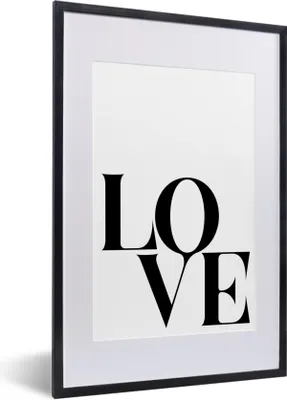 Produktbild von MuchoWow® Gerahmtes Poster Text - Liebe - Zitate 40x60 cm - Poster mit Schwarzem Bilderrahmen Wandposter Rahmen Foto Bilder - Poster in Rahmen