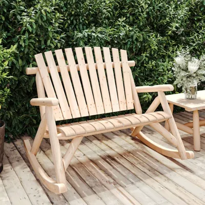 Produktbild von The Living Store Garten-Schaukelbank 2-Sitzer 123x96x102 cm Massivholz Fichte