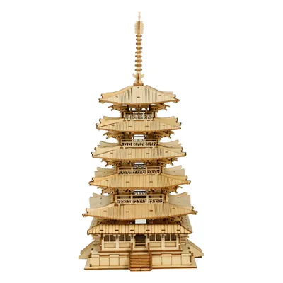 Imagen del producto de RoboTime: Puzzle de madera 3D, pagoda de cinco pisos