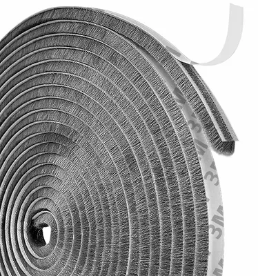 Productafbeelding van Tochtstrip - Borstelafdichting - 9 mm - 7 m zelfklevend - Deur