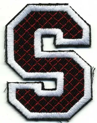 Produktbild von Aufnäher Patches - Buchstabe S - Gr. ca. 6cm x 4cm - 21750 schwarz-weiß