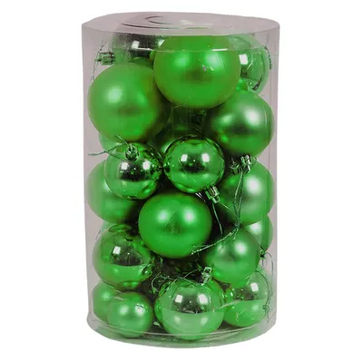 30tlg. Christbaumkugeln / Weihnachtskugeln lime-grün Ø 4/5/6/7cm