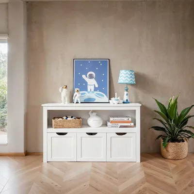 Produktbild von Kinderschrank - Spielzeugschrank - Aufbewahrungsschrank - MDF - 102 x 30 x 60 cm