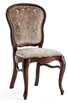 Image de Chaise élégante avec revêtement en velours et pieds courbés en bois