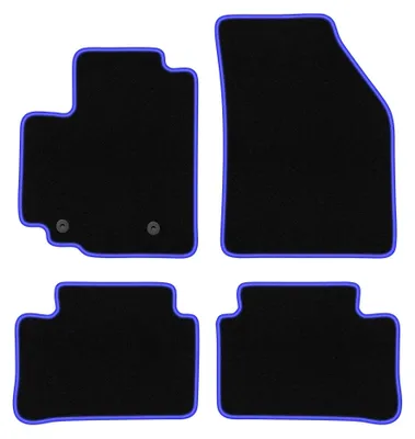Produktbild von Velours-Fußmatten für Opel Agila B 2008-2014 (Schrägheck) – 4-tlg, Schwarz/Blau, passgenau – Wielganizator CARLUX