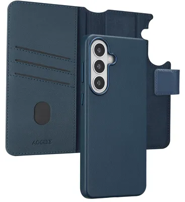 Productafbeelding van Accezz Leather Bookcase 2-in-1 met MagSafe voor de Samsung Galaxy S26 Plus - Nightfall Blue