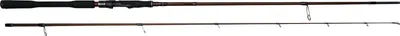 Two fishing rods are shown against a white background.
