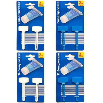 Produktbild von 8er Set Tubenpresse Kunststoff | Tubenausdrücker Tubenentleerer Blau Weiß | Tubenquetscher Tubenaufroller