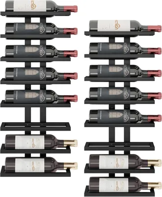 Produktbild von Wand Weinregal Metall, 16-lagig, schwarz, platzsparend, für Esszimmer
