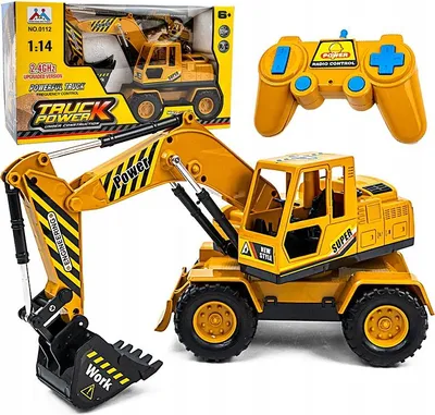 Zdjęcie produktu dla Zdalnie Sterowana Koparka Bulldozer 2W1 Z Akumulatorem 350 Mah, 2,4 Ghz, Żółta