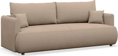Produktbild von Selsey Ovo Mini – 3-Sitzer Schlafsofa mit Bettkasten, Chenille Easy-Clean, beige