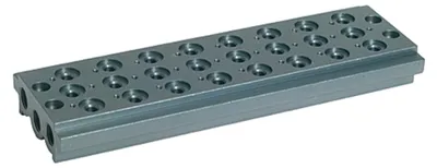 Produktbild von Riegler Mehrfach-Grundplatte für Wegeventile, 8 Ventilpositionen, G 1/8