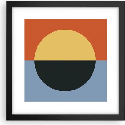 Produktbild von Gerahmtes Poster - Schwarzer Rahmen - Abstraktion Halbkreis Kontrast - 30x30 cm - Wand Bild - Wanddeko - Wandbilder - Kunstposter - Wandposter - Bilderrahmen - Bilder - Kunstdruck - P2BAC30x30-4604