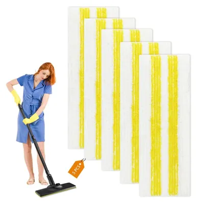 Produktbild von 5 Stück Wischmopp Ersatzbezug set, für Kärcher Dampfreiniger EasyFix SC 1, SC 2, SC 3, SC 4, SC 5 Bodendüse Mikrofaser Mop Zubehör, wiederverwendbar