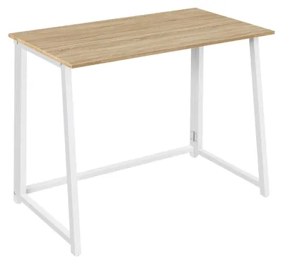 Produktbild von Platzsparender Schreibtisch Max in Sonoma-Eiche und weißem Stahl