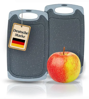 Produktbild von Set aus 2 kleinen Schneidebrettern, 24 x 14 cm, mit rutschfester Unterseite und Saftrille