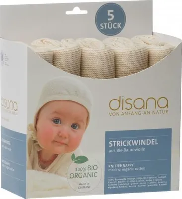 Obrázek produktu pro Disana pletené plenky ze 100%bavlny, přírodní, 5 kusů