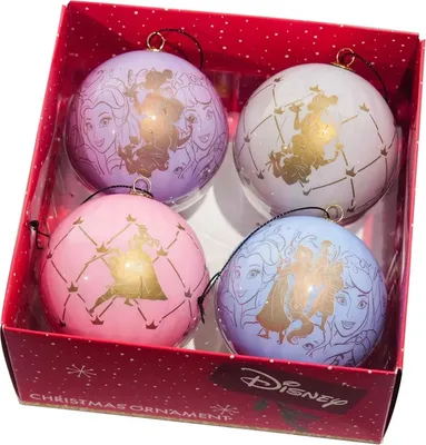 Produktbild von Disney Prinzessin Weihnachtskugeln 4 Kugeln Print Weihnachten Belle Cinderella