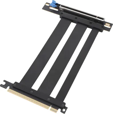 Obrázek produktu pro PCIe 5.0 X16 Riser Cable 90 Degree Right Angle 128Gbps Shielded PCIE 5.0 X16 GPU Extension Cable for PC Case Server ITX Builds Computer Supplies 15cm / 5.9in