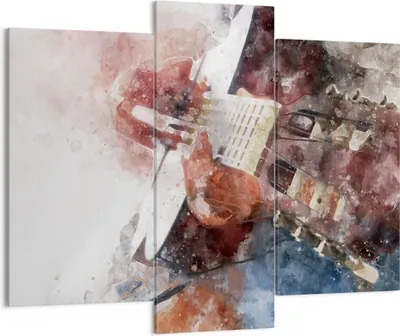 Produktbild von Bild auf Leinwand - Leinwandbild - Gitarre Musik - 130x100cm - Wand Bild - Wanddeko - Wandbilder - Leinwanddruck - Bilder - Kunstdruck - Wanddekoration - Leinwand bilder - Wandkunst - CB130x100-4000