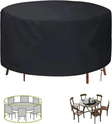 Obrázek produktu pro Ochranná plachta na venkovní nábytek – voděodolná, odolná proti UV záření, odpuzující prach, černá (185 x 110 cm)