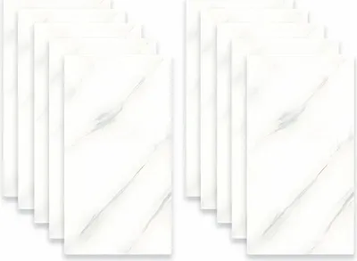 Produktbild von Selbstklebende PVC Wandpaneele Marmoroptik 60x30cm 10 Stück Weiß