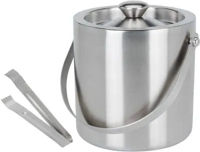 Produktbild von Eiseimer Eiskühler Eiskübel Eiswürfelbehälter mit Zange Thermo Edelstahl
