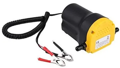 Productafbeelding van Afzuigpomp - Olieafzuigpomp 12 V - 60 W - Zwart en Geel - Geschikt voor Motorvoertuigen en Tractoren - 250 Liter per Uur