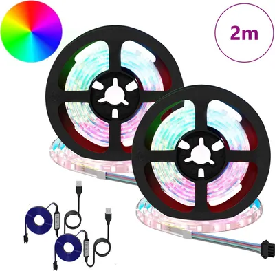 Produktbild von vidaXL LED-Streifen 2 stk. Schwarz und Transparent