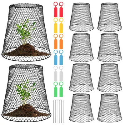Imagen del producto de 10 unidades de malla para gallinas, protección para plantas: cubierta para plantas de hierro