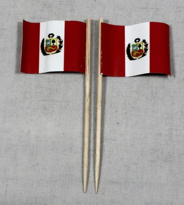 Produktbild von Party-Picker Flagge Peru Papierfähnchen in Spitzenqualität 25 Stück Beutel