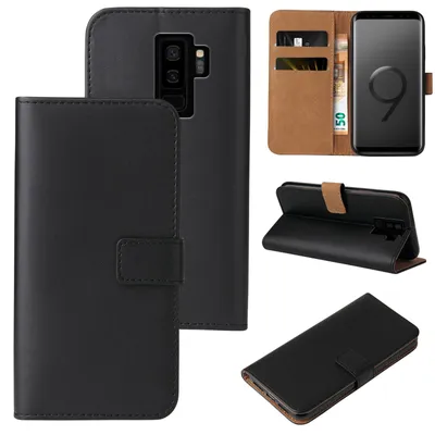 Produktbild von Handyhülle für Samsung Galaxy S9+ Klapphülle Bookcase Flip Cover Hülle Handy Tasche Etui Farbe: Schwarz