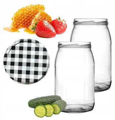 Produktbild von Kaj 64x Glasbehälter 0.9 L mit Deckel für Konserven