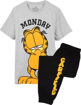 Produktbild von Garfield - Pánské pyžamo "Monday" s dlouhými kalhotami NS6880 (XL) (šedá/černá/žlutá)
