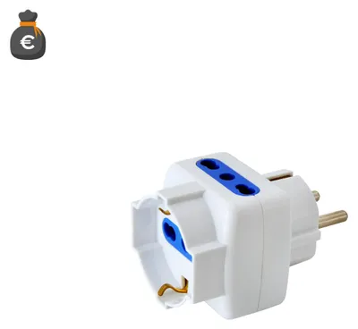 Obrázek produktu pro Alcapower 16A trojitý adaptér, 2 zásuvky typu Bipasso a 1 univerzální zásuvka, bílá barva, kompaktní provedení pro bezpečné vícenásobné domácí přípojky.