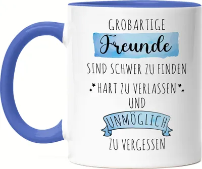 Produktbild von Großartige Freunde Sind Schwer Zu Finden Tasse Blau Danke Geschenk Hart Zu Vergessen