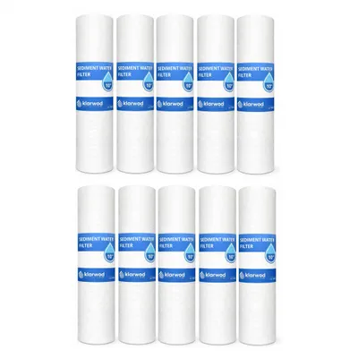Produktbild von KLARWOD Wasserfilterpatrone 10" (20 Mikron) 10 Pack Schaumstoff Sediment Wasserfilterkartusche ganze Haus Sediment Filtration Universal Ersatz